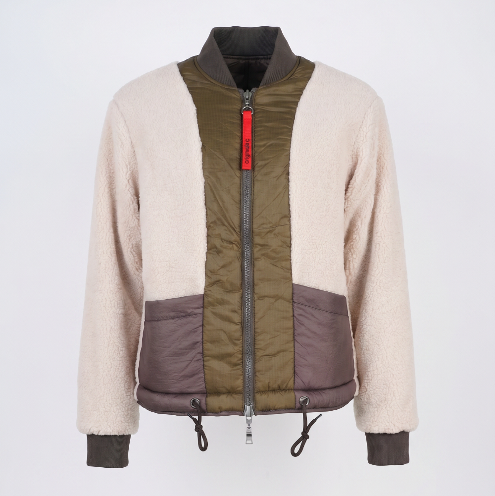 Originale C Bozen Wendejacke als Produktansicht von vorne mit Teddyfleece und Reißverschluss