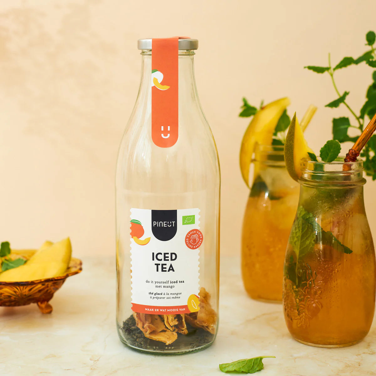 Pineut DIY Eistee Karaffe mit natürlichen Zutaten für erfrischenden hausgemachten Sommer-Eistee