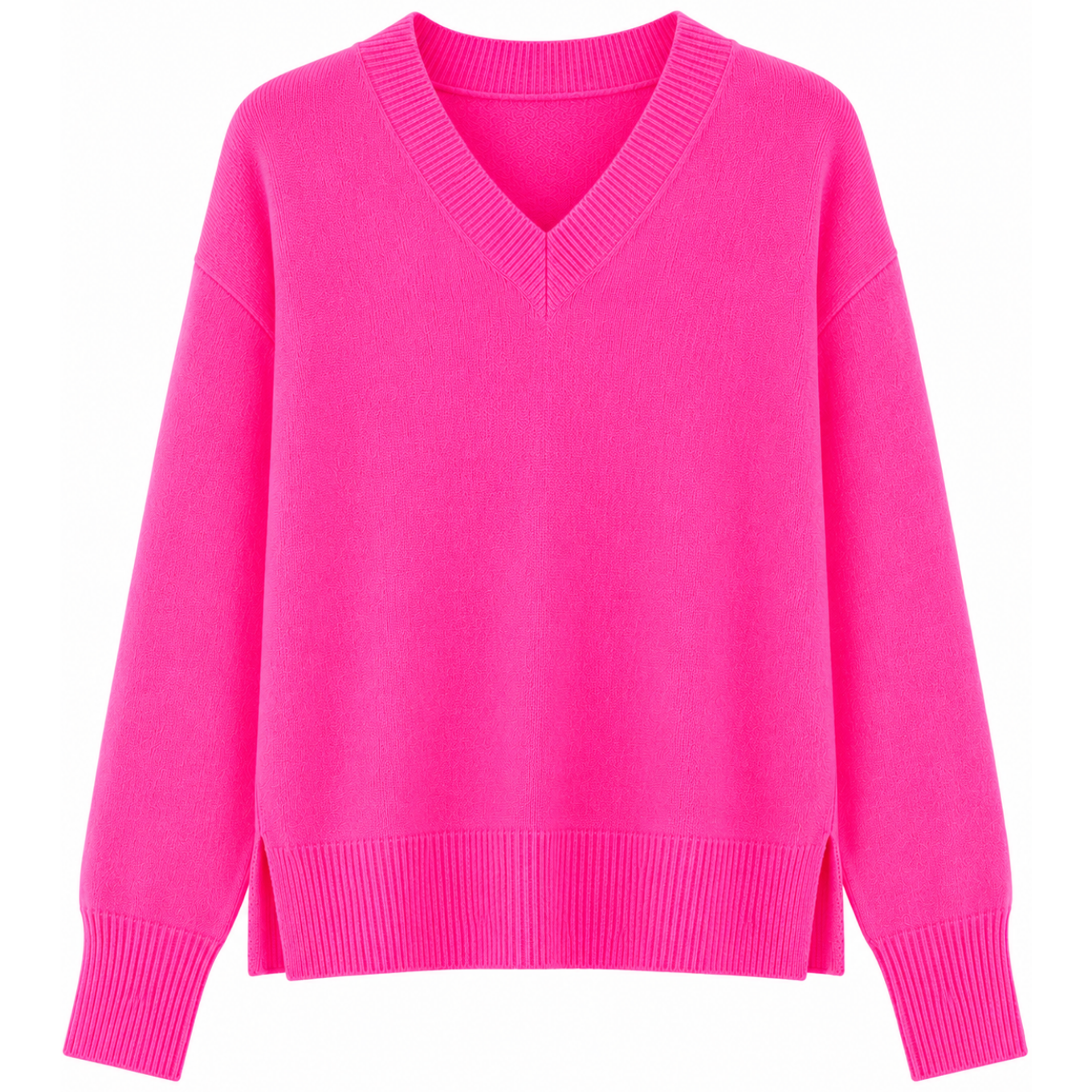 TWNS the Label BOULDER Pullover Bubblegum mit V-Ausschnitt als Produktansicht von vorne