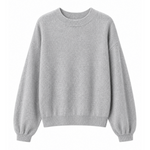 TWNS the Label BOULDER Pullover Grey Melange mit V-Ausschnitt als Produktansicht von vorne