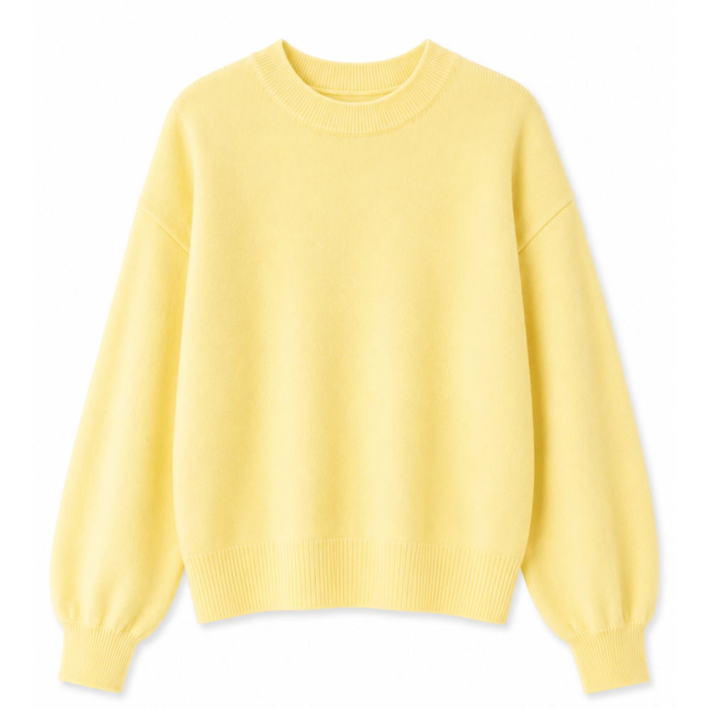 TWNS the Label COLORADO Pullover Neon Yellow mit Rundhalsausschnitt als Produktansicht von vorne