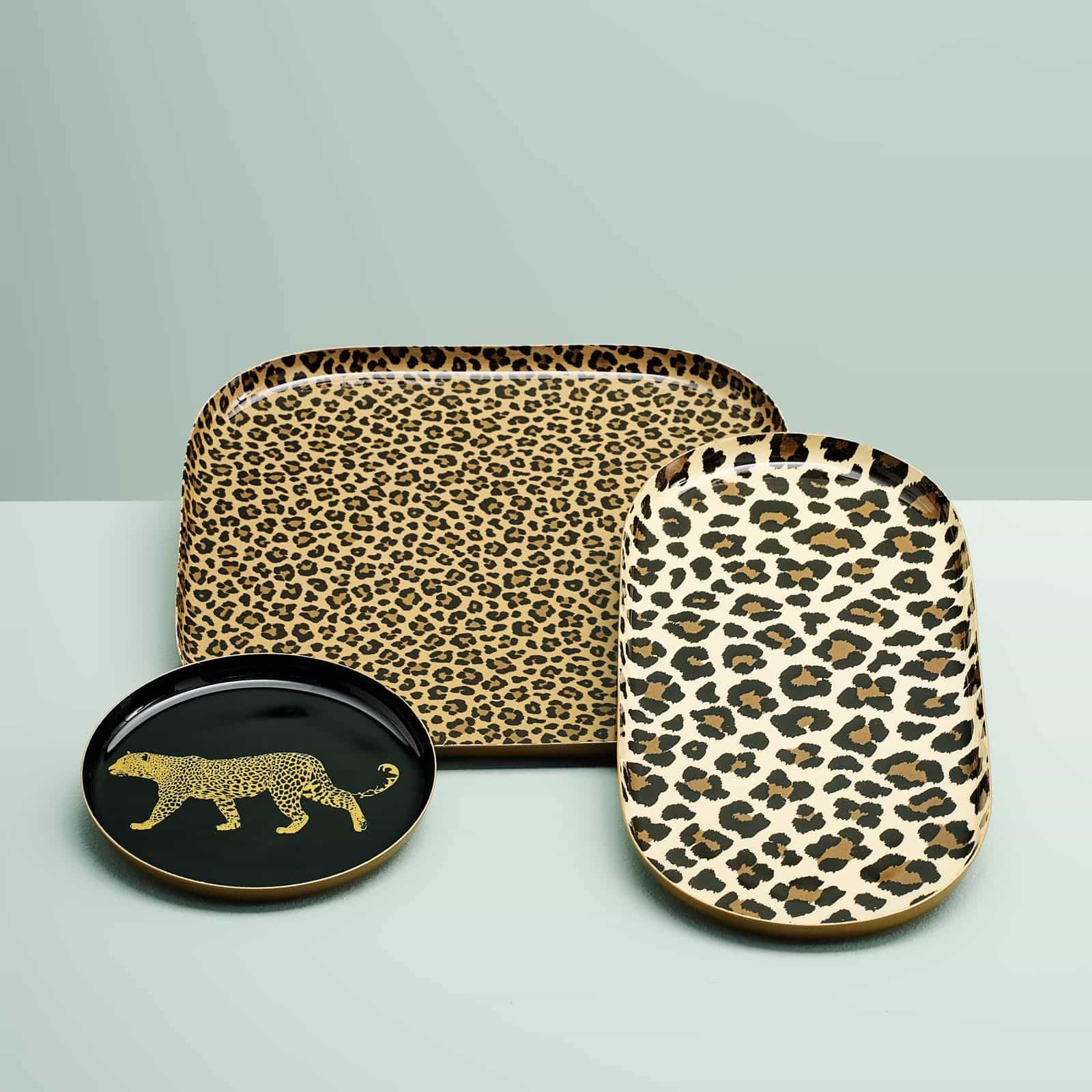 3er Set Tablett Leopard, braun von WERNS
