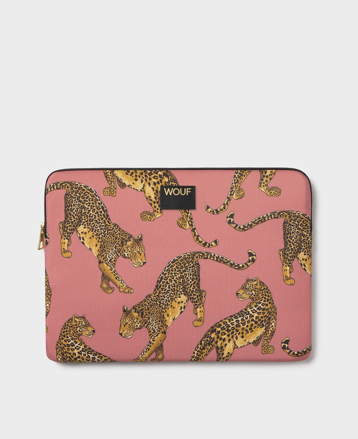 WOUF Blush Leopard Laptop-Hülle 15–16 Zoll – Vorderansicht